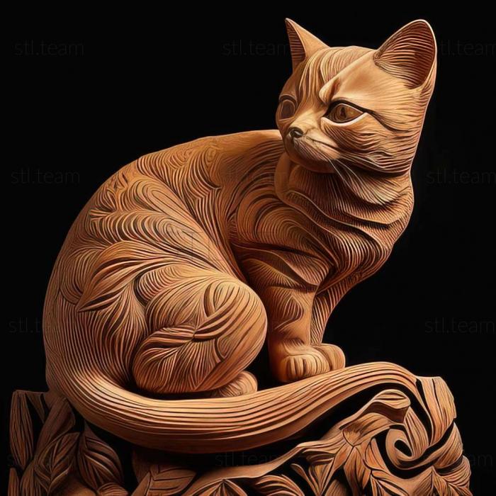 3D модель Бразильская короткошерстная кошка (STL)